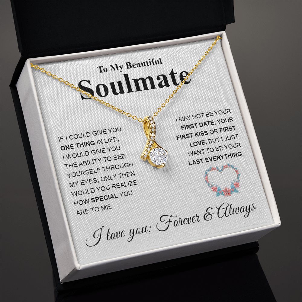 Beautiful Soulmate Necklace My Last Everything, Promise Necklace For Her, Fiance Gifts For Her, Valentine Gifts For Future Wife With Message Card Box LED, Soulmate Necklace For Women, To My Wife Necklace copy Allruing Necklace