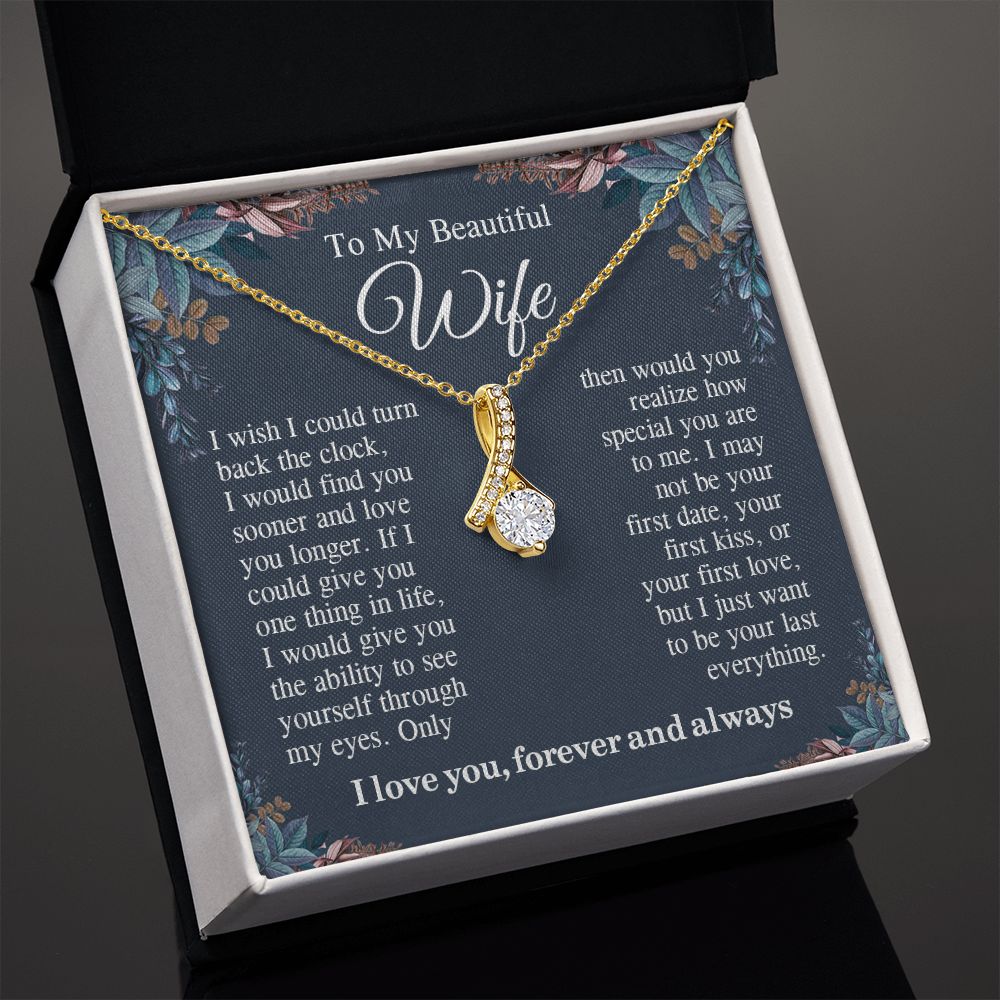 To My Beautiful Soulmate Necklace Gift For Her, Wife Gifts From Husband, Valentine Gifts For Wife From Husband To My Wife Necklace Message Card and Necklace Gift Box Gift Box Styles on Birthday, Wedding, Anniversary, Valentine Allruing Necklace