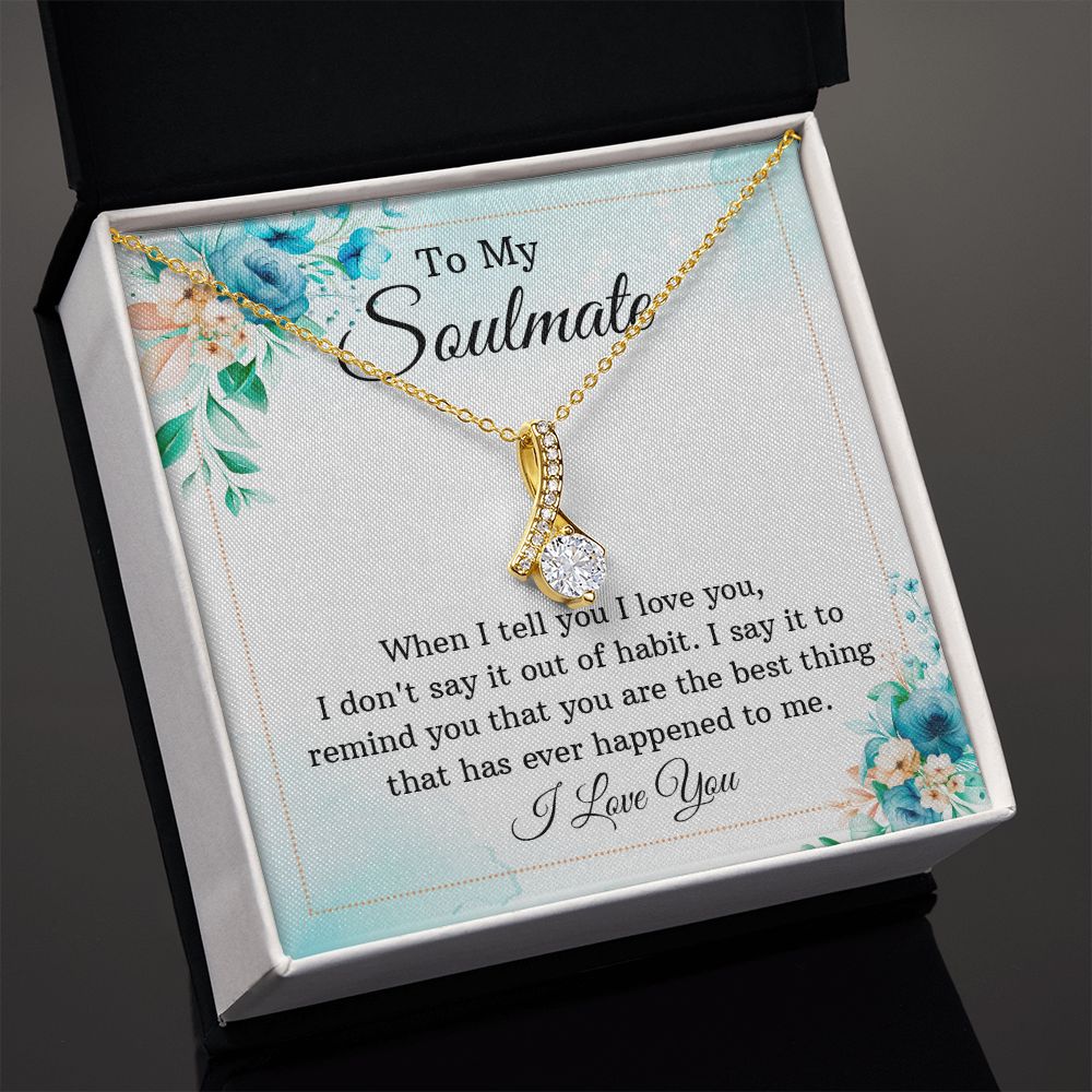 To My Soulmate, To My Wife Necklace, Wife Necklace, Wife Gift, WIfe Gift From Husband, Happy Anniversary, Meaningful Necklace Message Card and Gift Box Styles on Birthday, Christmas, Anniversary Allruing Necklace