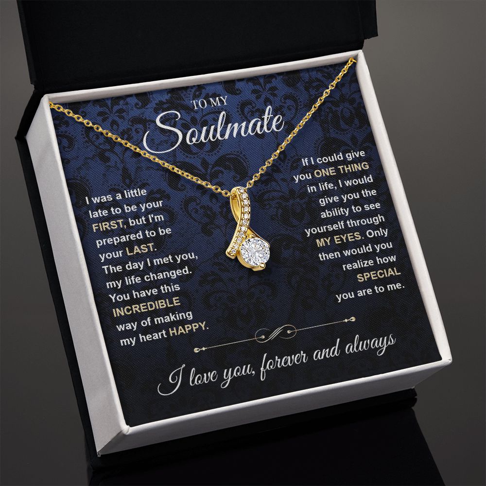 To My Soulmate Necklace for Women, Necklaces Gift For Wife from Husband, Soulmate Jewelry to My Future Wife Necklace and Necklace For Girlfriend with Message Card and Necklace Gift Box Gift Box Styles on Birthday, Christmas, Wedding, Anniversary Allruing