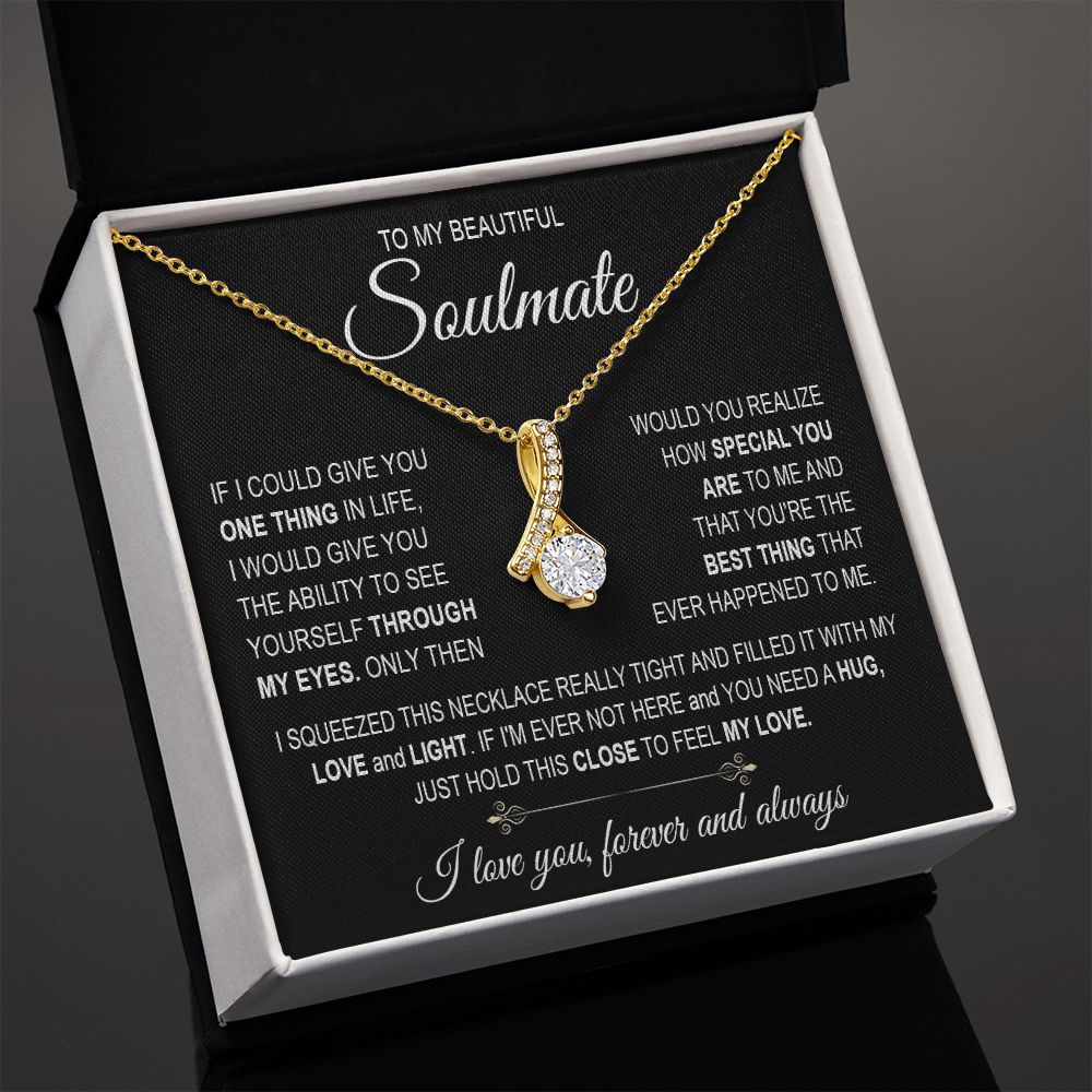 To My Soulmate Necklace for Women, Necklaces For Wife from Husband, Soulmate Necklace to My Future Wife Necklace, Necklace For Girlfriend with Message Card and Necklace Gift Box Gift Box Styles on Birthday, Christmas, Wedding, Anniversary Allruing Necklac