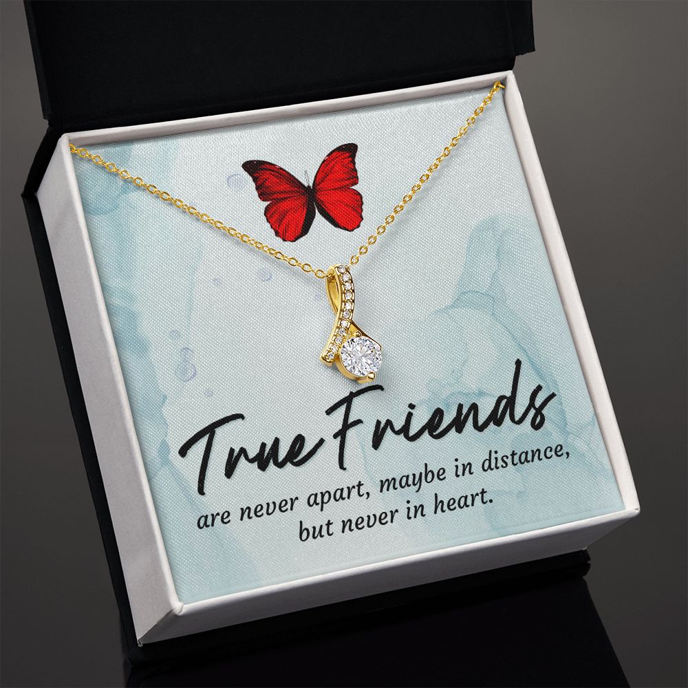 To My True Girlfriend Necklace, Brother to Sister, Birthday For Sister from Brother, Love Knot Meaningful Necklace Message Card and Gift Box Styles on Birthday, Christmas, Anniversary Allruing Necklace