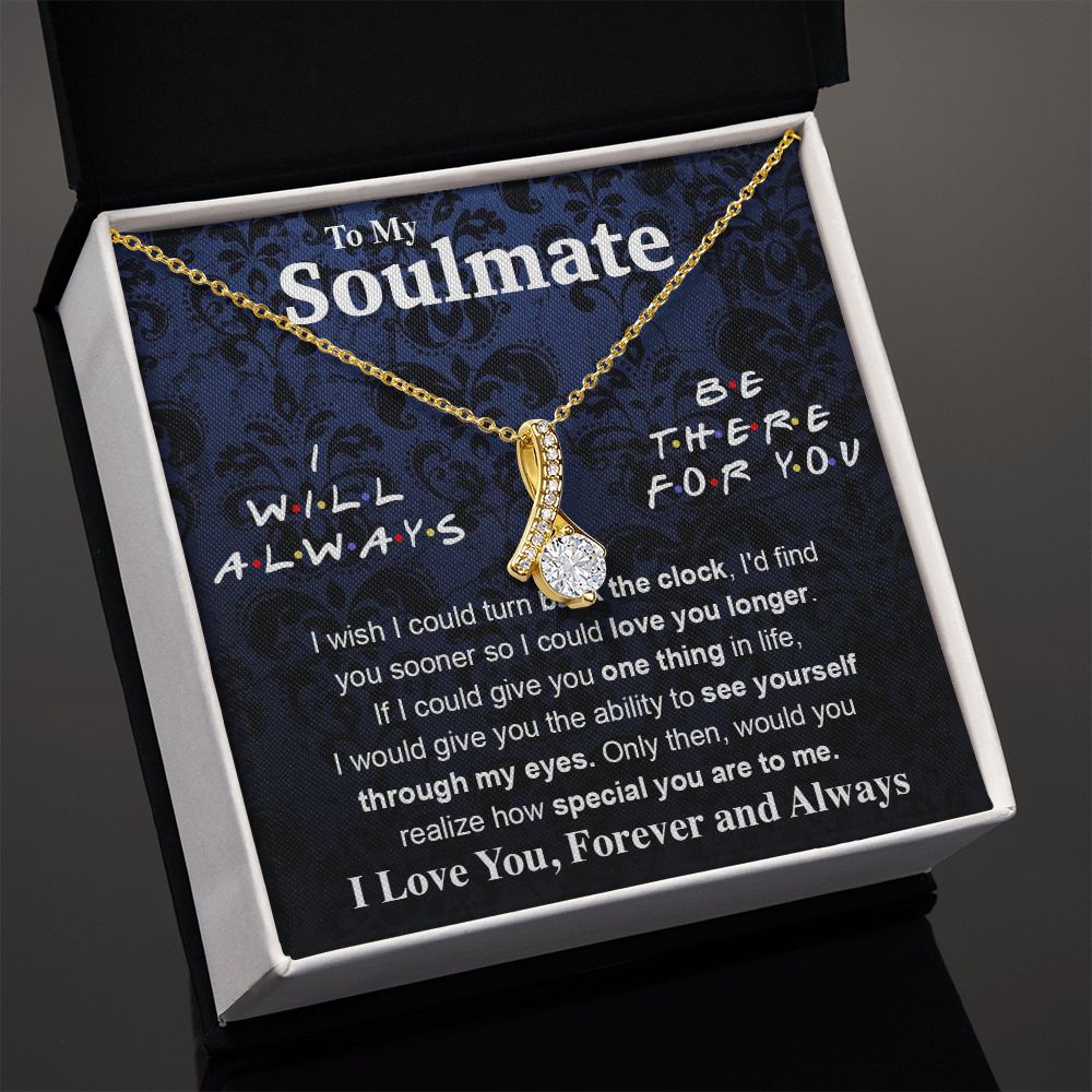 To My Soulmate Necklace To My Future Wife Necklace Gifts, Promise Necklace For Her, Fiance Gifts For Her, Valentine Necklace Gifts For Soulmate From Husband With Message Card Box LED, Soulmate Necklace For Women, To My Wife Necklace Allruing Necklace