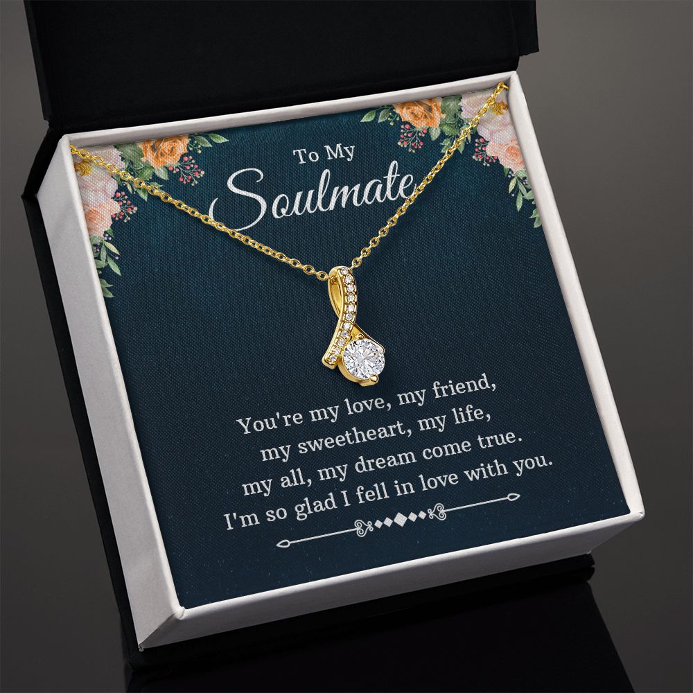 To My Beautiful Soulmate Necklace for her Jewelry For Her Couples Gifts Necklaces For Soul Mate Christmas Jewelry Romantic, Love Knot Meaningful Necklace Message Card and Gift Box Styles on Birthday, Christmas, Anniversary  Allruing Necklace
