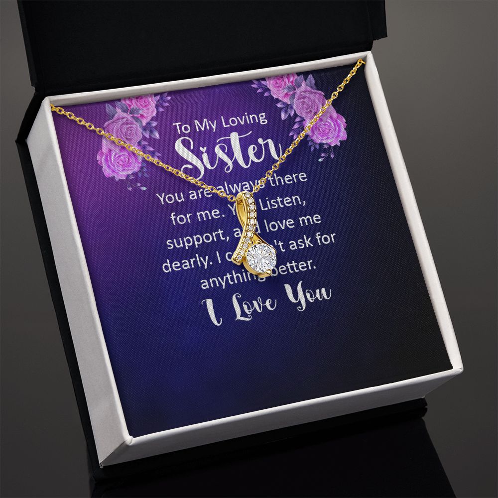 Couples Gifts, Loving Sister Necklace Gifts From Husband, Wedding Anniversary Jewelry For Wife From Husband, Wife Birthday From Husband, To My Unbiological Sister Message Card and Gift Box styles On Birthday, Christmas, Anniversary  Allruing Necklace