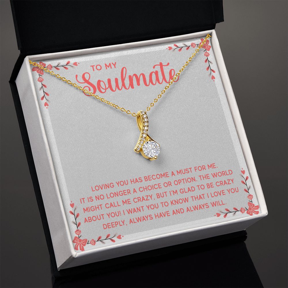 Couples Gifts, Soulmate Necklace Gifts From Husband, Wedding Anniversary Jewelry For Wife From Husband, Wife Birthday From Husband, To My Soulmate Message Card and Gift Box styles On Birthday, Christmas, Anniversary  Allruing Necklace