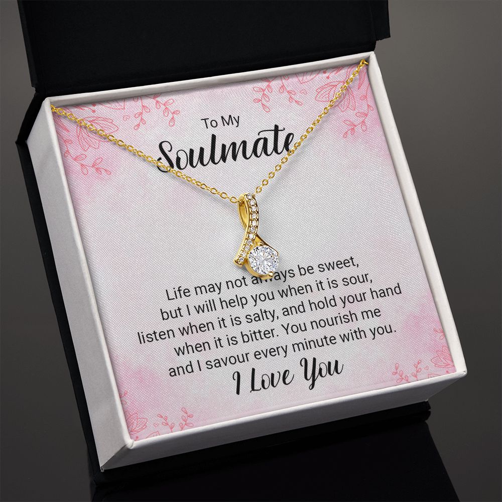 To My Soulmate Necklace for her Jewelry For Her Couples Gifts Necklaces For Soul Mate Christmas Jewelry, Love Knot Meaningful Necklace Message Card and Gift Box Styles on Birthday, Christmas, Anniversary Allruing Necklace