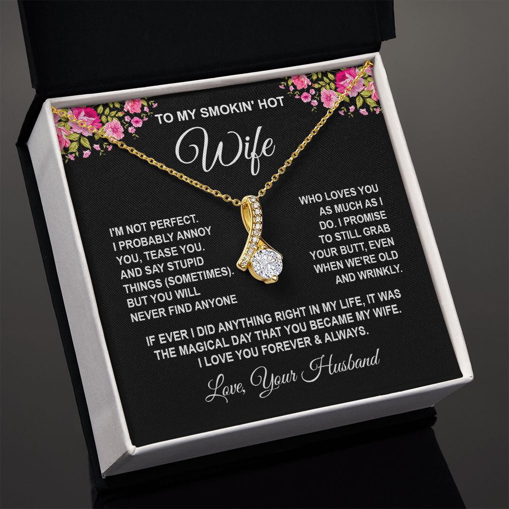 Wife Necklace Gifts from Husband, Wedding Gifts for Wife from Husband, Wife Birthday Gifts from Husband, To My Wife Necklace Message Card and Necklace Gifts Box Gift Box Styles on Birthday, Wedding, Anniversary, Valentine Allruing Necklace