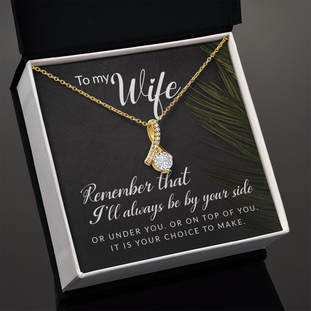 To My Wife Necklace Romantic Gifts For Her Unique Necklaces For Wife From Husband Cute Valentines Day Anniversary For Wife, Love Knot Meaningful Necklace Message Card and Gift Box Styles on Birthday, Christmas, Anniversary Allruing Necklace