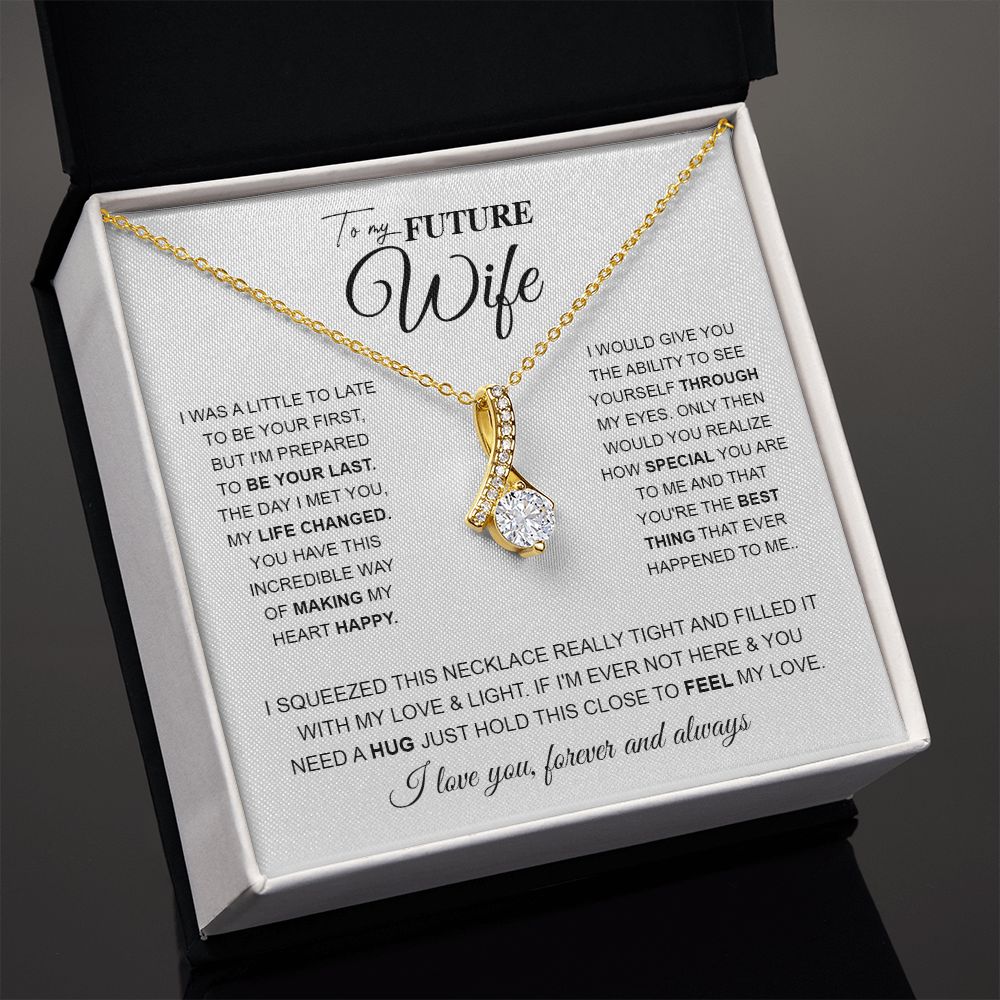 to My Future Wife Necklace Future Wife Gifts, Promise Necklace For Her, Fiance Gifts For Her, Wedding Birthday Gifts For Future Wife With Message Card Box LED, Soulmate Necklace For Women, To My Wife Necklace Allruing Necklace