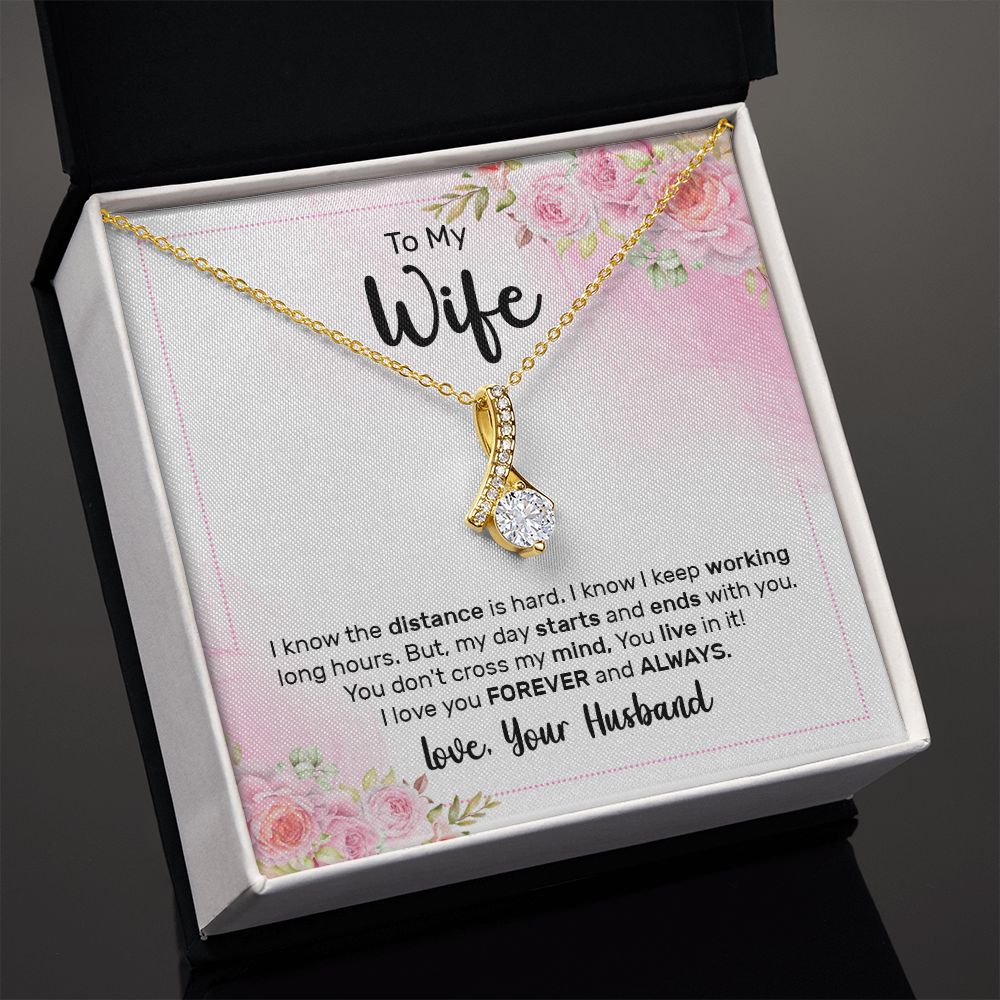 To My Wife Every Passing Second Gift Wife From Husband, Dear Wife, Jewelry For Women, Jewelry For Wife, Love Knot Meaningful Necklace Message Card and Gift Box Styles on Birthday, Christmas, Anniversary Allruing Necklace