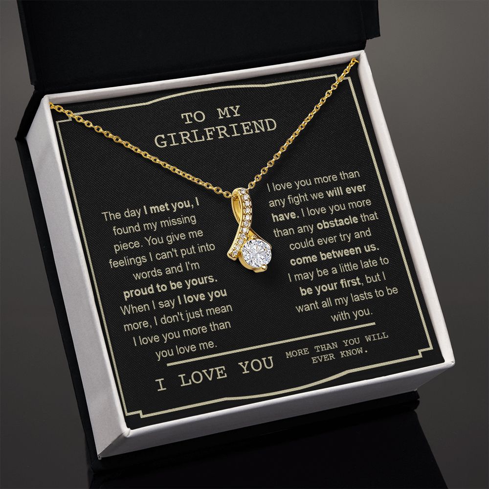 Couples Gifts, To My Boyfriend Necklace Gifts From Husband, Wedding Anniversary Jewelry For Wife From Husband, Necklace Customer Name Message Card and Gift Box styles On Birthday, Christmas, Anniversary Allruing Necklace