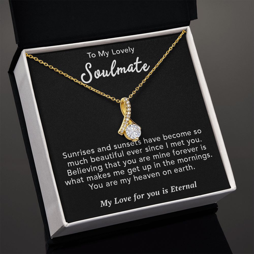 To My Lovely Soulmate Necklace Gift From Husband To My Badass Wife Pendant Valentine Jewelry with Message Card and Gift Box. Gift for Wife. Necklace Gift Set for Wife Necklace Gifts Box Gift Box Styles Allruing Necklace