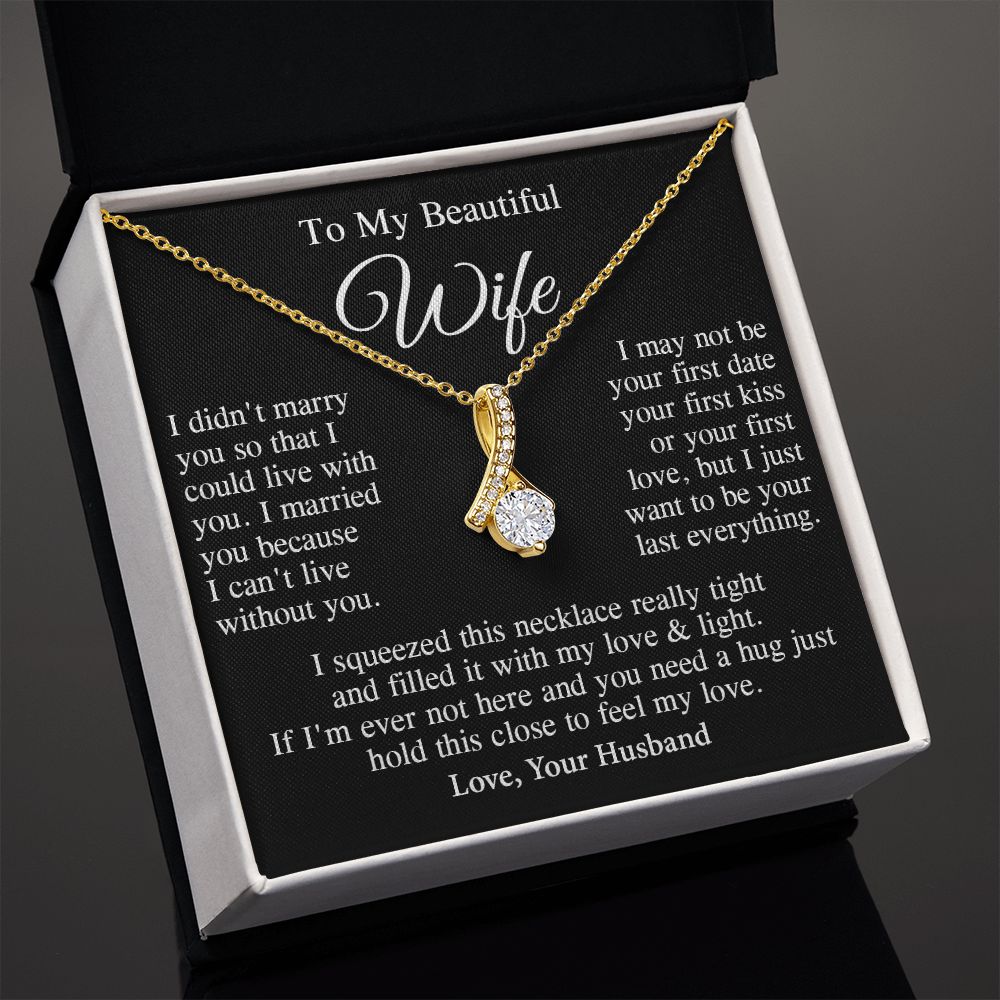 Wife Necklace Gift From Husband, Anniversary Romantic Gifts for Wife from Husband, Wife Birthday Gifts Message Card and Necklace Gifts Box Gift Box Styles on Birthday, Wedding, Anniversary, Valentine Allruing Necklace