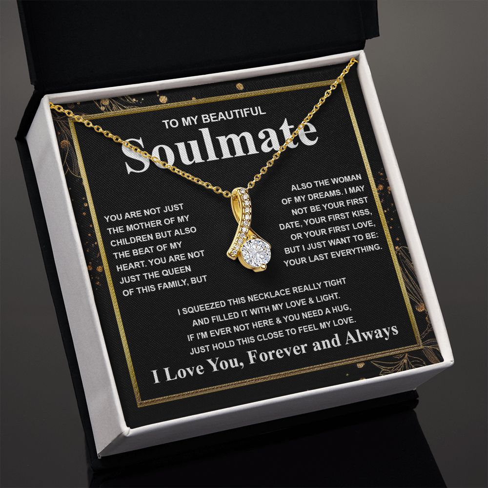 Gifts For Soulmate Birthday Gifts From Husband Necklace Valentines Days, Necklace for Future Soulmate, Valentine Wedding Jewelry for Wife Necklace Gifts from Husband - Soulmate Gift Necklace with Message Card and Gift Box Allruing Necklace