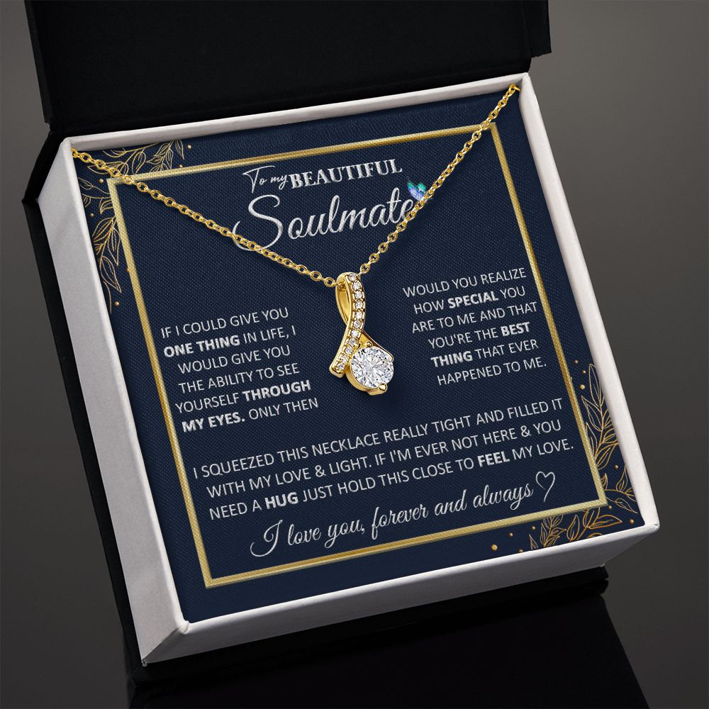 Couples Gifts, To My Dear Wife Necklace Gifts From Husband, Wedding For Wife From Husband, Wife Birthday From Husband, To My Beautiful Wife, Necklace Custom Name Message Card and Gift Box Styles on Birthday, Christmas, Wedding, Anniversary Allruing Neckla