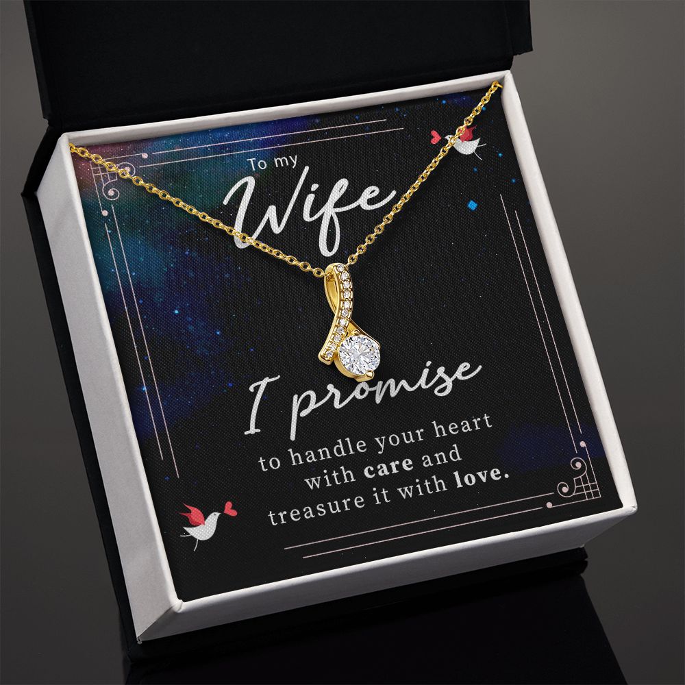 Birthday For Wife, Love Necklace Gifts For Wife From Husband, To My Soulmate Necklace For Women, To My Wife Necklace Wedding Anniversary, I Love You, Love Knot Meaningful Necklace Message Card and Gift Box Styles on Birthday, Christmas, Anniversary Allrui