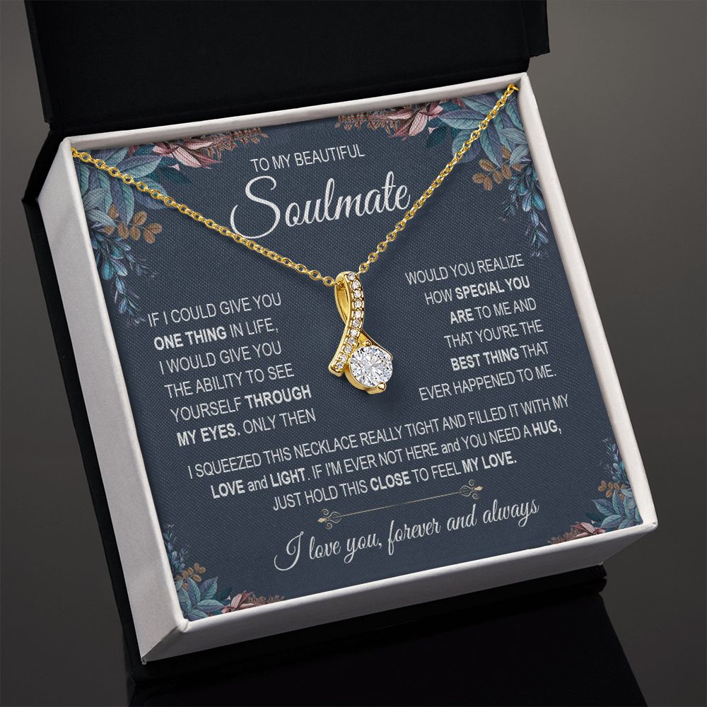To My Soulmate Necklace Women, Necklaces For Wife from Husband, Soulmate Necklace to My Future Wife, Necklace For Soulmate with Message Card and Necklace Gift Box Gift Box Styles on Birthday, Christmas, Wedding, Anniversary Allruing Necklace