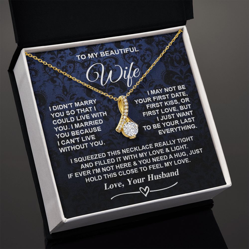 Wife Necklace Gifts from Husband, Gifts for Wife Anniversary from Husband, Necklaces for Wife from Husband to My Wife Message Card and Necklace Gift Box Gift Box Styles on Birthday, Christmas, Wedding, Anniversary, Valentine Allruing Necklace
