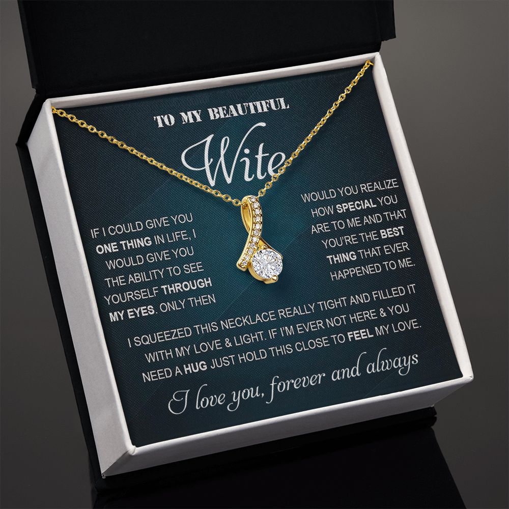 Personalized Valentine Gift For Wife, To My Wife Necklace For Women, Soulmate Necklace, To My Wife Necklace From Husband, Necklace Custom Name Message Card and Gift Box Styles on Birthday, Christmas, Wedding, Anniversary Allruing Necklace