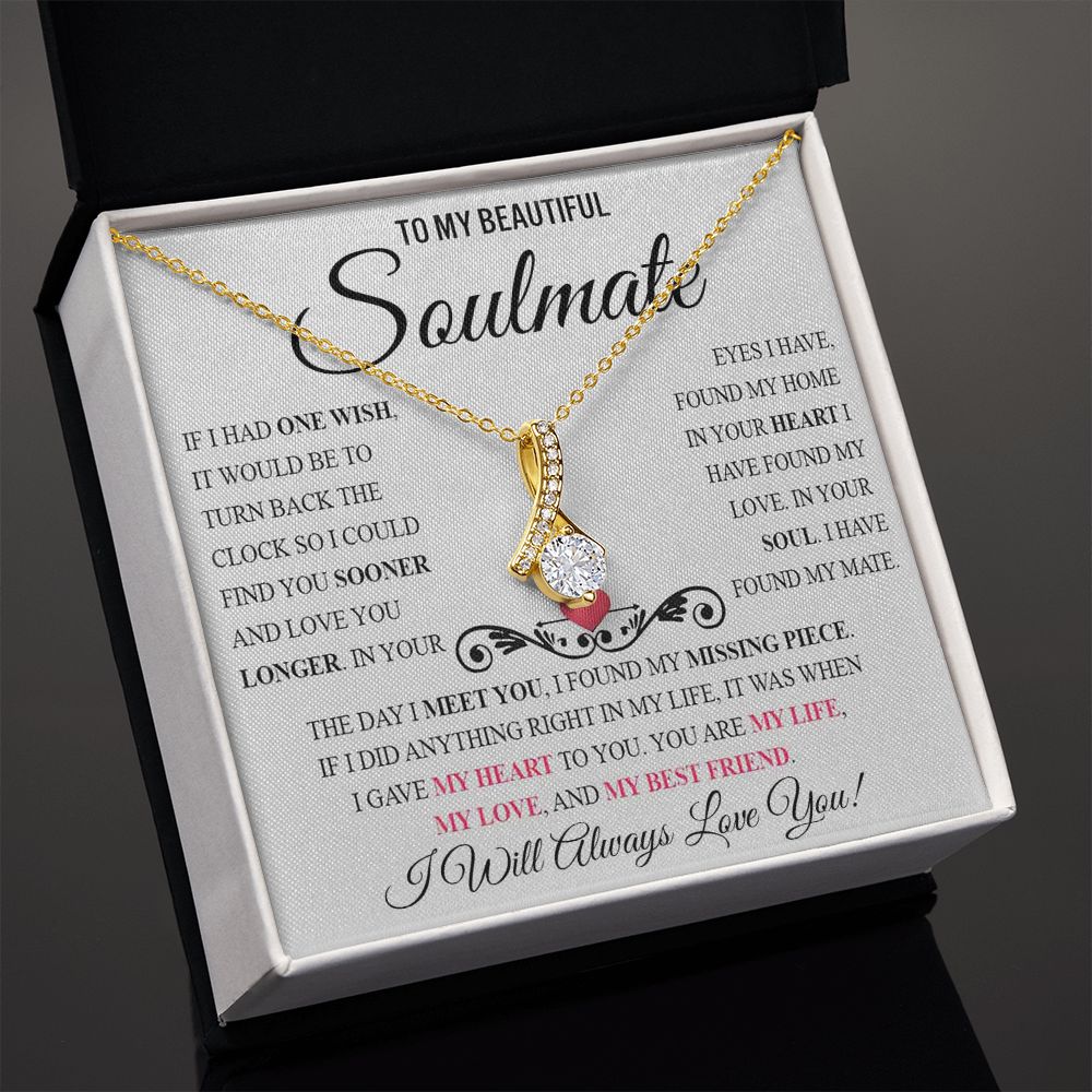 My Beautiful Soulmate Necklace Future Wife Gifts, Promise Necklace For Her, Fiance Gifts For Her, Valentine Birthday Gifts For Future Wife With Message Card Box LED, Soulmate Necklace For Women, To My Wife Necklace Allruing Necklace