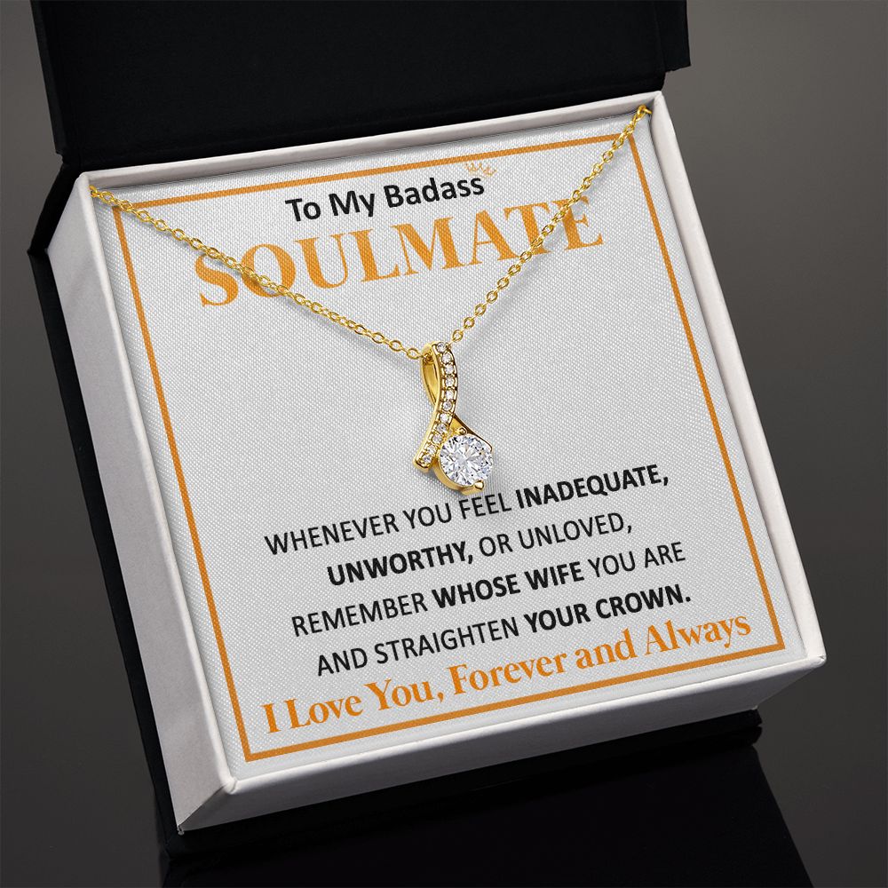 Couples Gifts, To My Dear Wife Necklace Gifts From Husband, Wedding Anniversary Jewelry For Wife From Husband, Wife Birthday From Husband, Necklace Custom Name Message Card and Gift Box Styles on Birthday, Christmas, Wedding, Anniversary Allruing Necklace