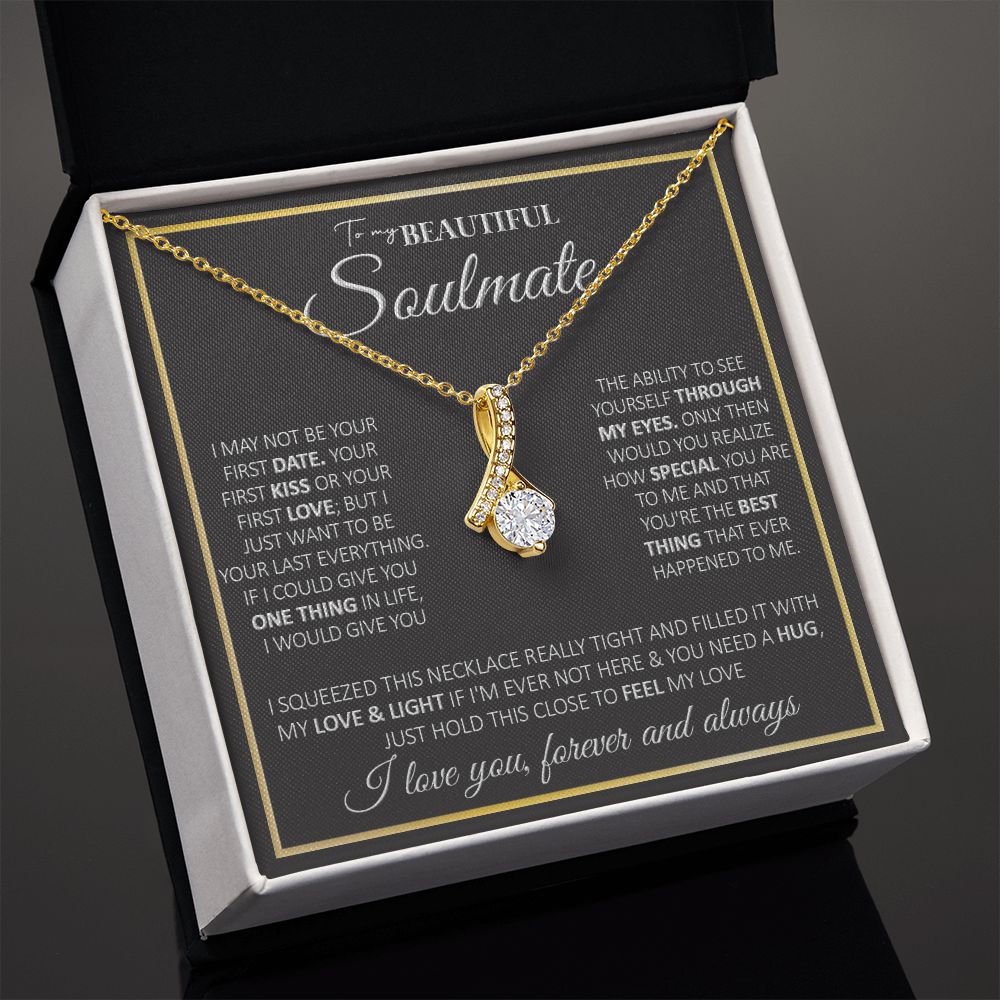 To My Future Wife Necklace, to my Wife Necklace, Necklaces For Wife From Husband, To My Beautiful Soulmate Necklace, Necklace Custom Name Message Card and Gift Box Styles on Birthday, Christmas, Wedding, Anniversary, Valentine Allruing Necklace