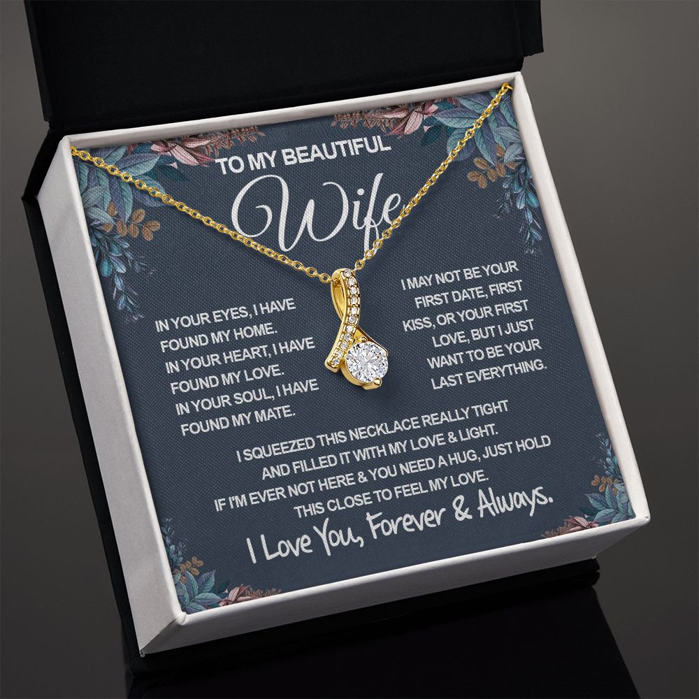 To My Beautiful Wife Necklace, Soulmate Jewelry For Women, Wife Necklace From Husband, Soulmate Wedding Gifts Necklace For Wife, Soulmate Gifts For Her, To My Future Wife Necklace Soulmate Allruing Necklace