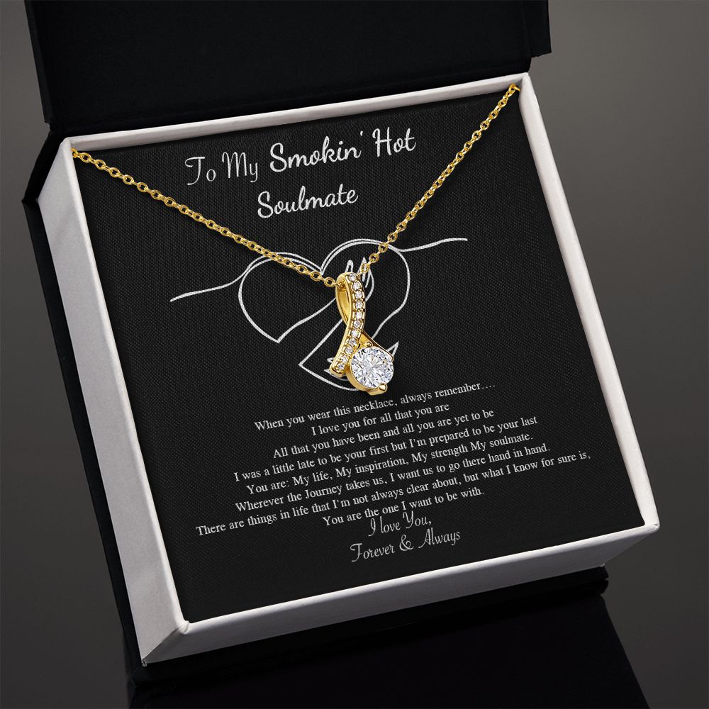 Couples Gifts Necklace To My Hot Soulmate Necklace, Necklace Gifts For Wife From Husband Jewelry Romantic Gifts For My Wife Necklace Custom Name Message Card and Gift Box Styles on Birthday, Christmas, Wedding, Anniversary, Valentine Allruing Necklace