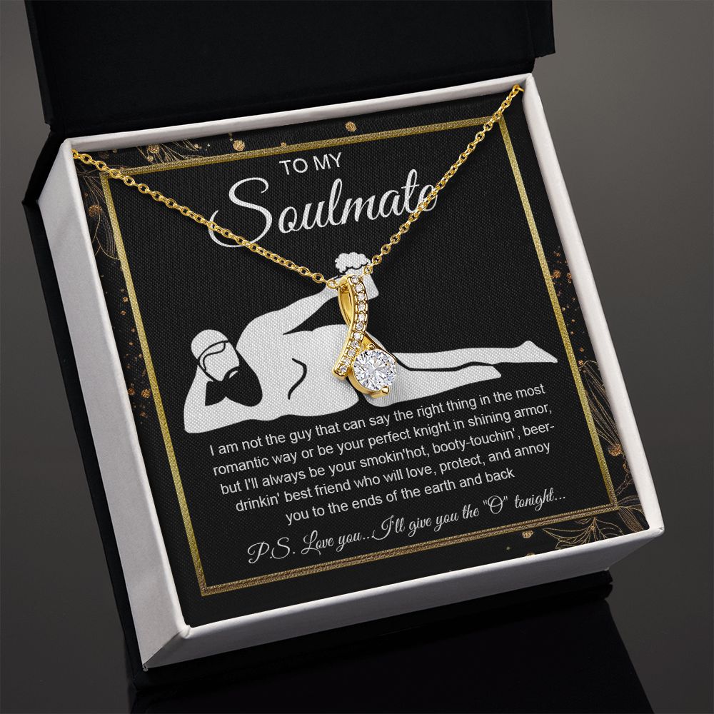 To My Soulmate Necklace For Women, Funny Gifts For Girlfriend,Valentine Christmas Presents For Girlfriend, Best Birthday Meaningful Gift Ideas For Wife, Women Romantic Jewelry For Her Wedding Message Card and Gift Box Styles Allruing Necklace