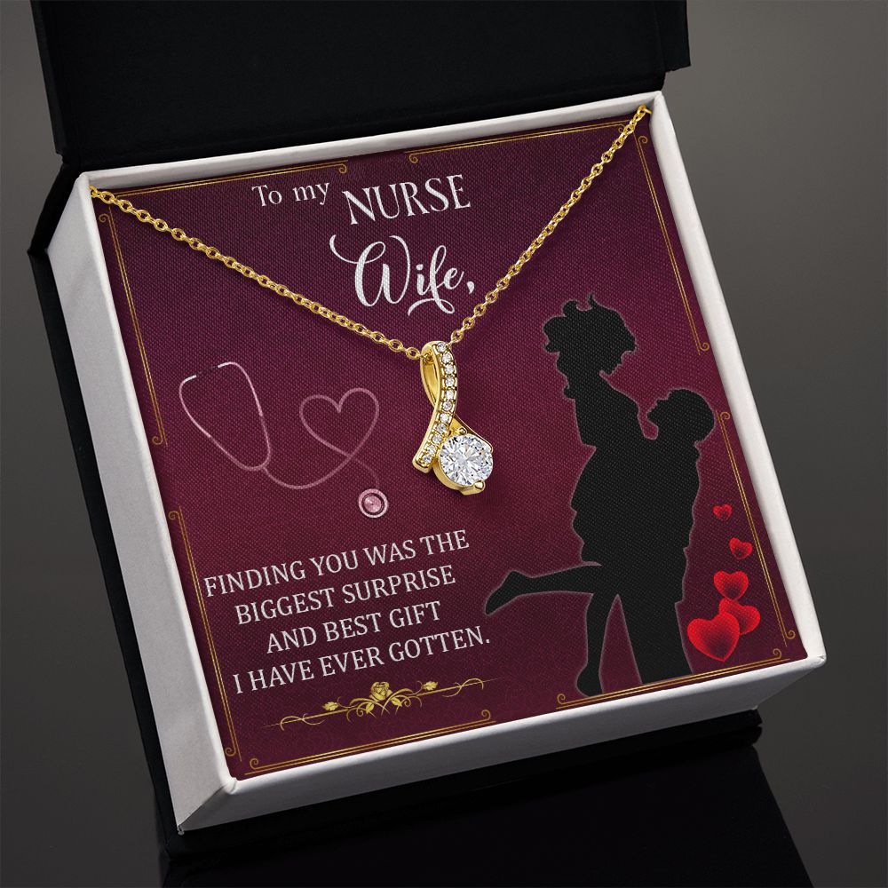 Couples Gifts,To My Nurse Wife Girlfriend Necklace Gifts From Husband, Wedding Anniversary Jewelry For Wife From Husband, Wife Birthday From Husband, To My Beautiful Wife Girlfriend Message Card and Gift Box styles On Birthday, Christmas, Anniversary  All