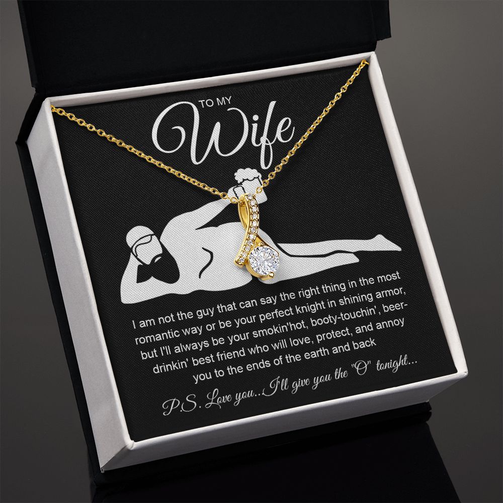 To My Wife Necklace For Women, Funny Gifts For Girlfriend,Valentine Christmas Presents For Girlfriend, Best Birthday Meaningful Gift Ideas For Wife, Women Romantic Jewelry For Her Anniversary Message Card and Gift Box Styles Allruing Necklace