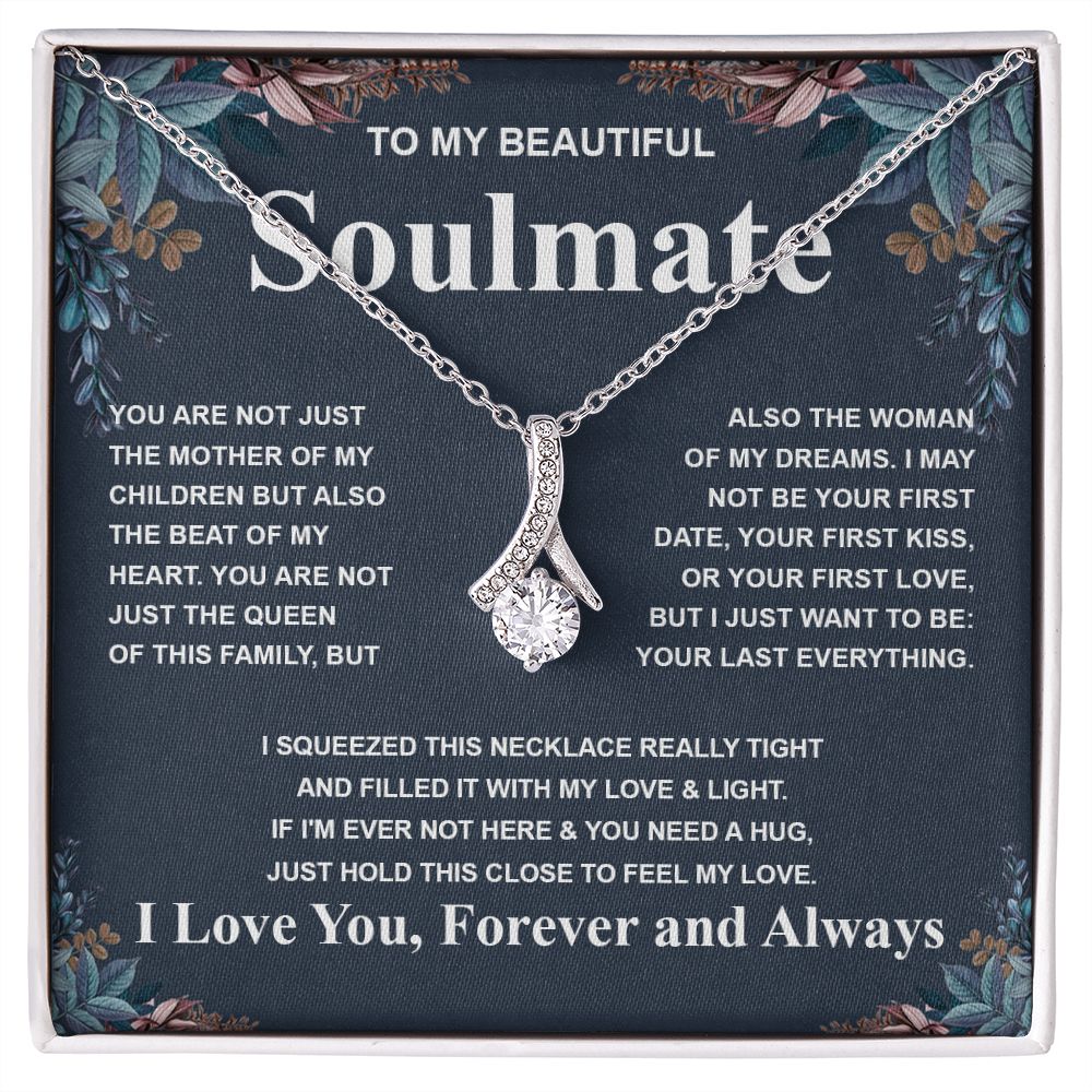 Gifts For Soulmate Birthday Gifts From Husband Necklace Valentines Days, Necklace for Future Soulmate, Birthday Wedding Jewelry for Wife Necklace Gifts from Husband - Soulmate Gift Necklace with Message Card and Gift Box Allruing Necklace
