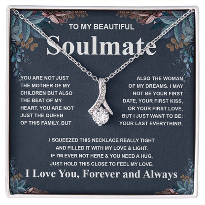 Gifts For Soulmate Birthday Gifts From Husband Necklace Valentines Days, Necklace for Future Soulmate, Birthday Wedding Jewelry for Wife Necklace Gifts from Husband - Soulmate Gift Necklace with Message Card and Gift Box Allruing Necklace