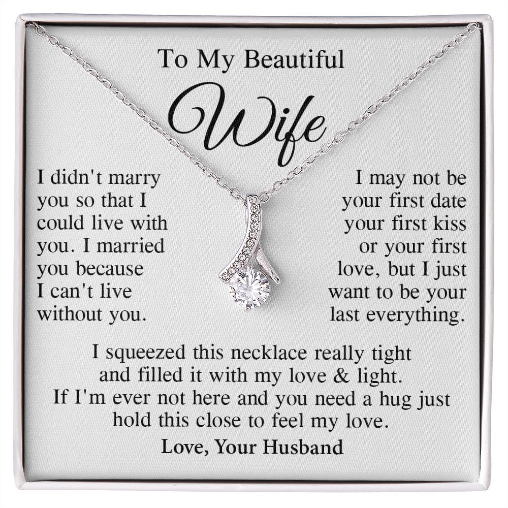 Wife Necklace Gift From Husband, Wedding Anniversary Romantic Gifts for Wife from Husband, Wife Birthday Gifts Message Card and Necklace Gifts Box Gift Box Styles on Birthday, Wedding, Anniversary, Valentine Allruing Necklace