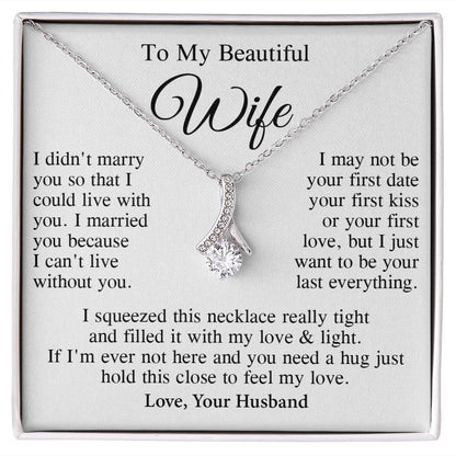 Wife Necklace Gift From Husband, Wedding Anniversary Romantic Gifts for Wife from Husband, Wife Birthday Gifts Message Card and Necklace Gifts Box Gift Box Styles on Birthday, Wedding, Anniversary, Valentine Allruing Necklace