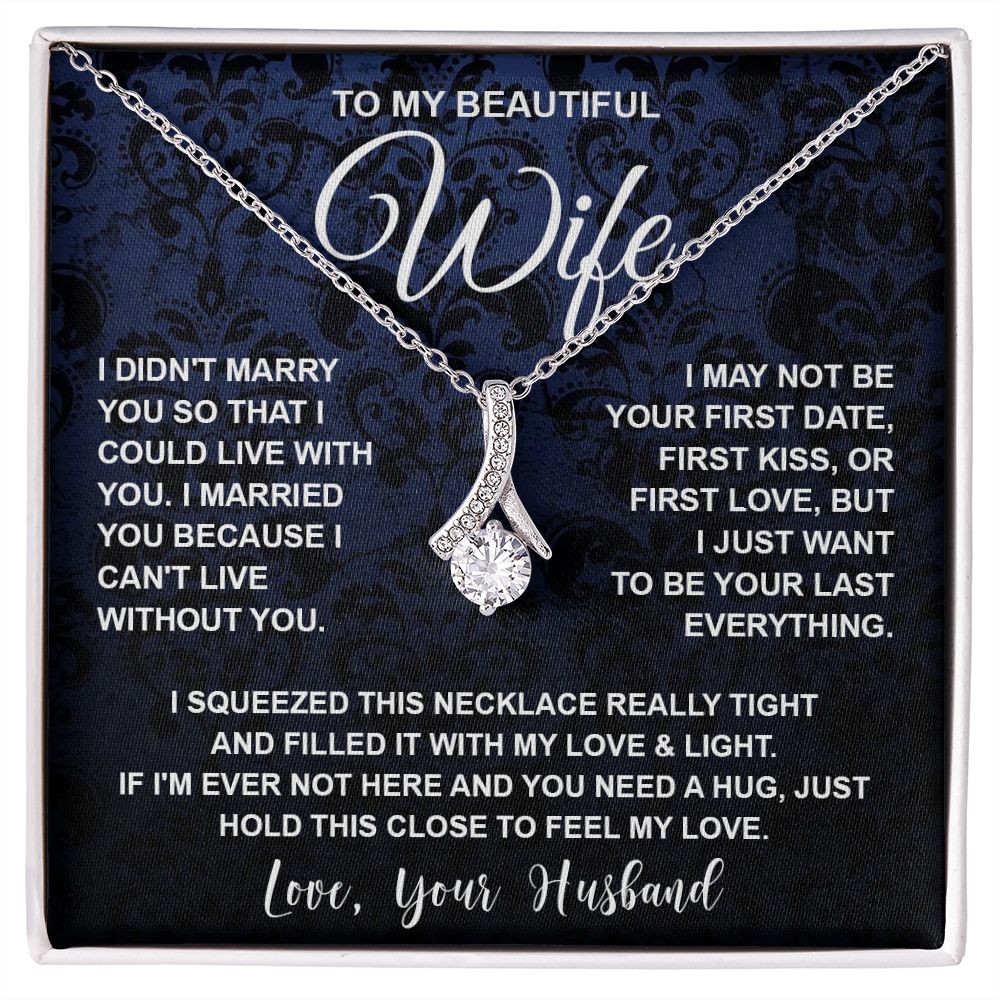 Wife Necklace Gifts From Husband, For Wife From Husband, Soulmate Valentine Gifts From Husband, Necklaces For Wife From Husband To My Wife Necklace Message Card and Necklace Gift Box Gift Box Styles on Birthday, Wedding, Anniversary, Valentine Allruing Ne