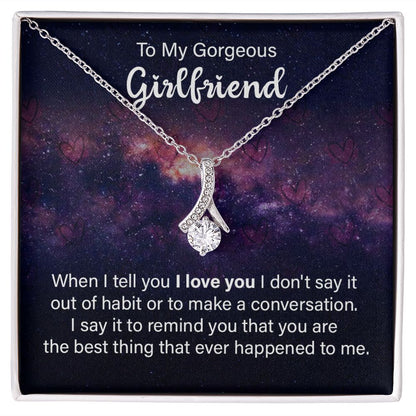 Couples Gifts, Gorgeous Girlfriend Necklace Gifts From Husband, Wedding Anniversary Jewelry For Wife From Husband, Wife Birthday From Husband, To My Soulmate Message Card and Gift Box styles On Birthday, Christmas, Anniversary  Allruing Necklace