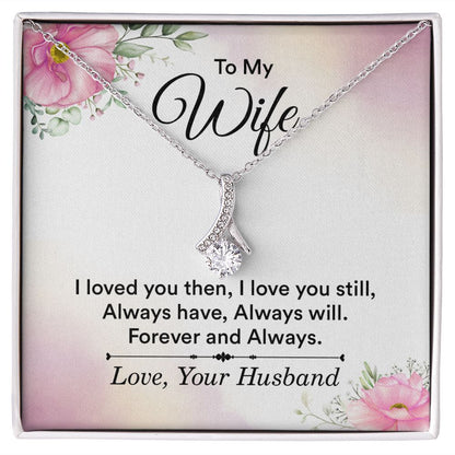 To My Wife Necklace, Wife Necklace, Wife Gift, WIfe Gift From Husband, Happy Anniversary, Meaningful Necklace Message Card and Gift Box Styles on Birthday, Christmas, Anniversary Allruing Necklace