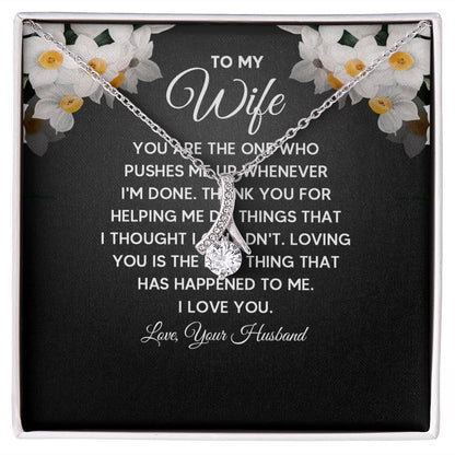 Wife Necklace Gifts From Husband, Wedding Anniversary Jewelry For Wife From Husband, Wife Birthday From Husband  Message Card and Gift Box styles On Birthday, Christmas, Anniversary Allruing Necklace