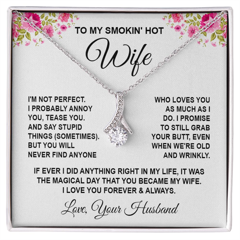 Wife Necklace Gifts from Husband, Wedding Anniversary Gifts for Wife from Husband, Wife Valentine Gifts from Husband, To My Wife Necklace Message Card and Necklace Gifts Box Gift Box Styles on Birthday, Wedding, Anniversary, Valentine Allruing Necklace