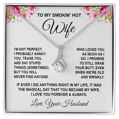Wife Necklace Gifts from Husband, Wedding Anniversary Gifts for Wife from Husband, Wife Valentine Gifts from Husband, To My Wife Necklace Message Card and Necklace Gifts Box Gift Box Styles on Birthday, Wedding, Anniversary, Valentine Allruing Necklace