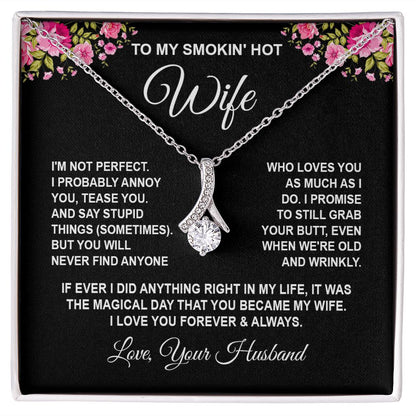 Wife Necklace Gifts from Husband, Wedding Gifts for Wife from Husband, Wife Birthday Gifts from Husband, To My Wife Necklace Message Card and Necklace Gifts Box Gift Box Styles on Birthday, Wedding, Anniversary, Valentine Allruing Necklace