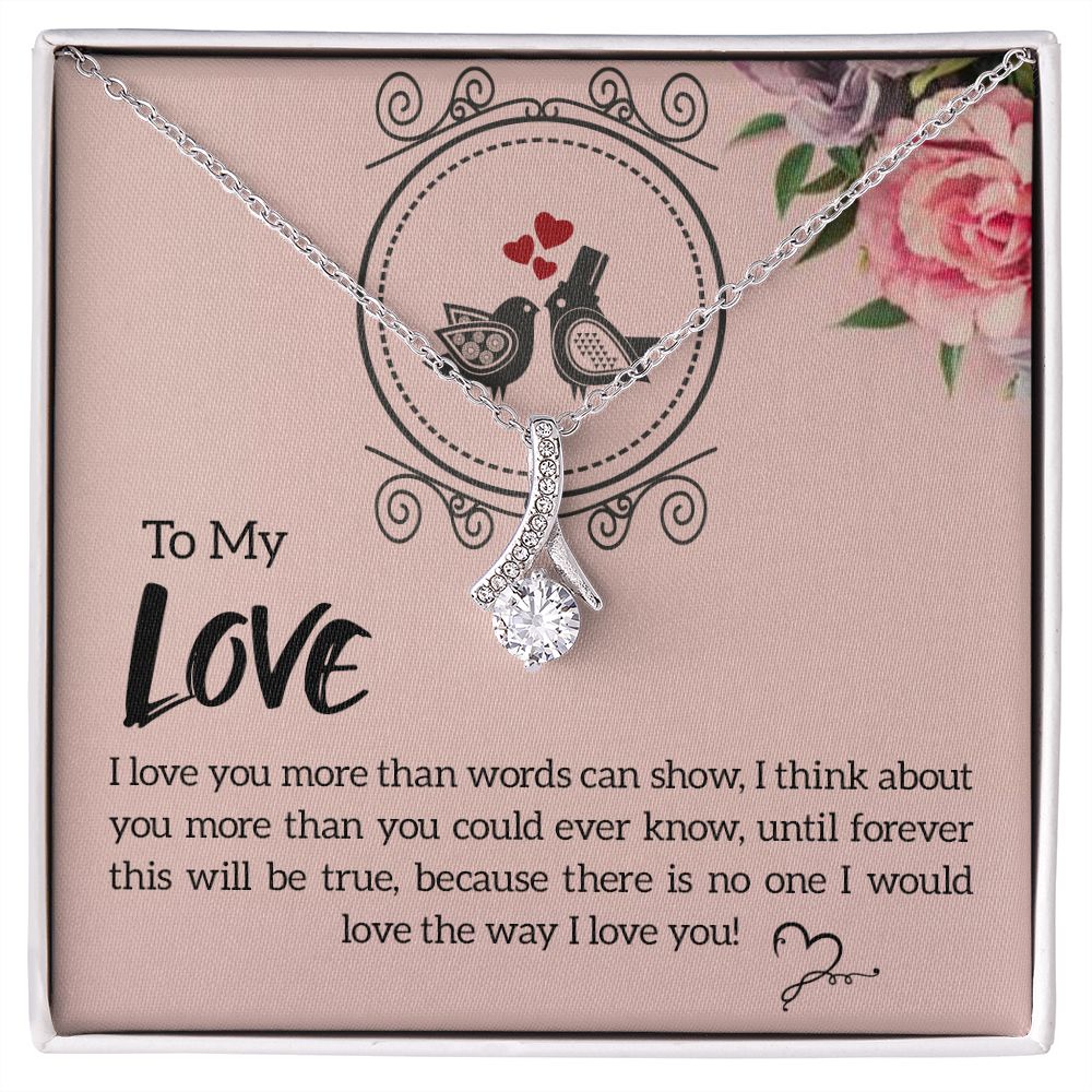 The Love Knot Necklace To My Love Knot Necklace, Happy First anniversary, Unique Gift from Husband, Best Jewelry for Wife, Dear Wife, Necklace Message Card and Gift Box Styles on Birthday, Christmas, Anniversary  Allruing Necklace