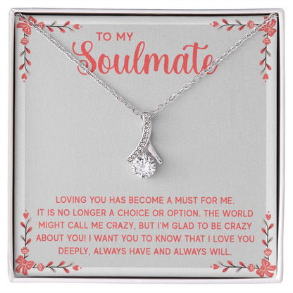 Couples Gifts, Soulmate Necklace Gifts From Husband, Wedding Anniversary Jewelry For Wife From Husband, Wife Birthday From Husband, To My Soulmate Message Card and Gift Box styles On Birthday, Christmas, Anniversary  Allruing Necklace