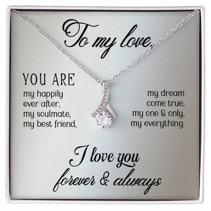 To My Love "Promise NecklaceGift for Fiance, Girlfriend, Future Wife, Wife. Fiance, Girlfriend, Future Wife, Wife Gift, Love Knot Meaningful Necklace Message Card and Gift Box Styles on Birthday, Christmas, Anniversary Allruing Necklace