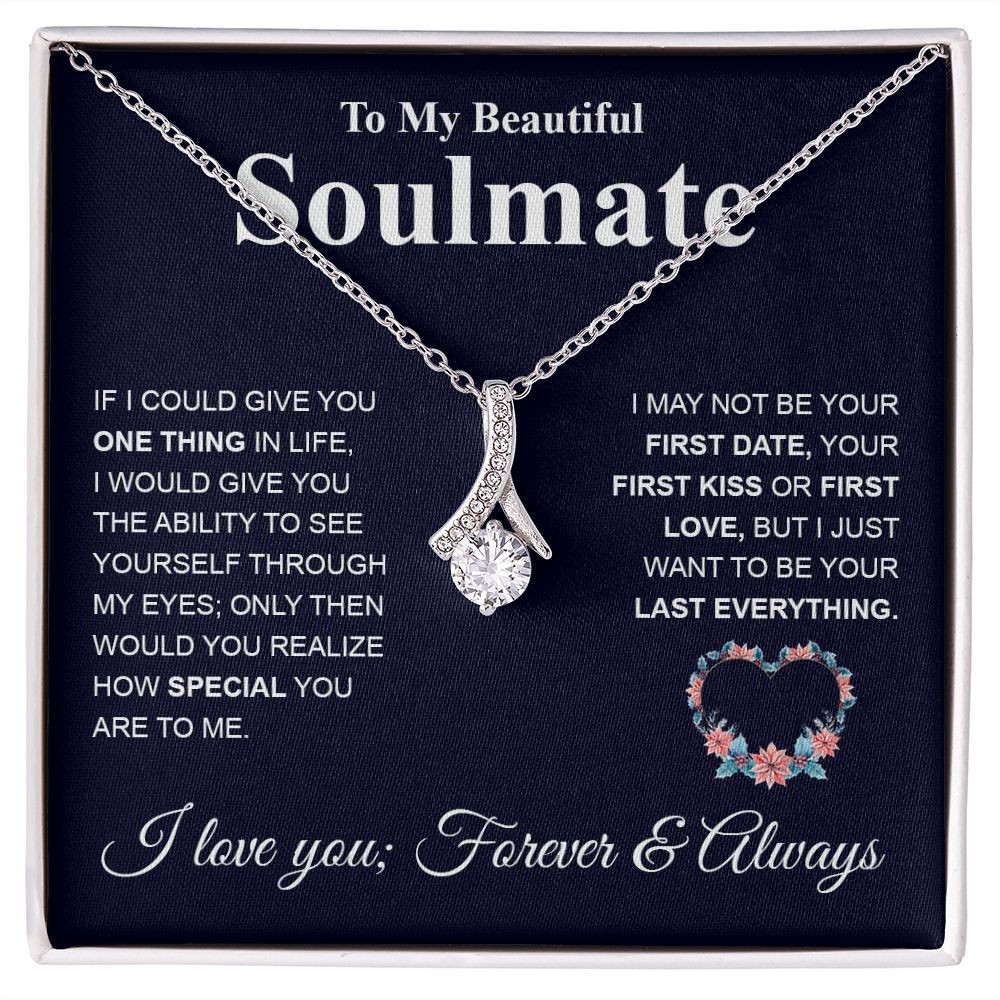 My Beautiful Soulmate Necklace My Last Everything, Promise Necklace For Her, Fiance Gifts For Her, Valentine Gifts For Future Wife With Message Card Box LED, Soulmate Necklace For Women, To My Wife Necklace copy Allruing Necklace