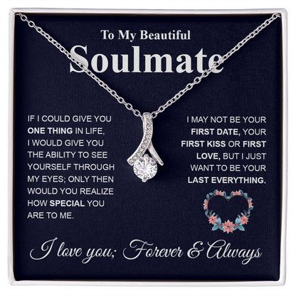 My Beautiful Soulmate Necklace My Last Everything, Promise Necklace For Her, Fiance Gifts For Her, Valentine Gifts For Future Wife With Message Card Box LED, Soulmate Necklace For Women, To My Wife Necklace copy Allruing Necklace