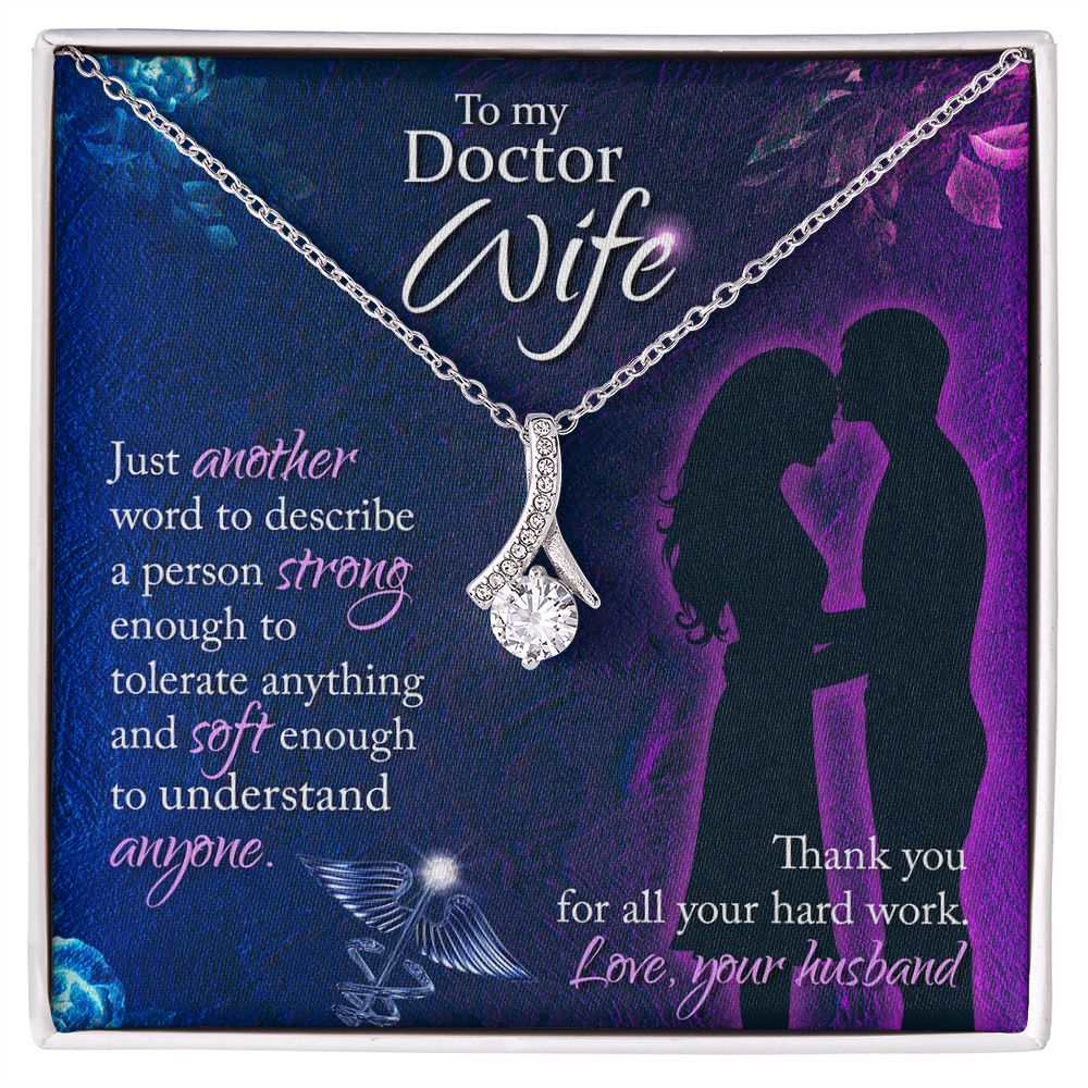 Couples Gifts,To My Doctor Wife Girlfriend Necklace Gifts From Husband, Wedding Anniversary Jewelry For Wife From Husband, Wife Birthday From Husband, To My Beautiful Wife Girlfriend Message Card and Gift Box styles On Birthday, Christmas, Anniversary All