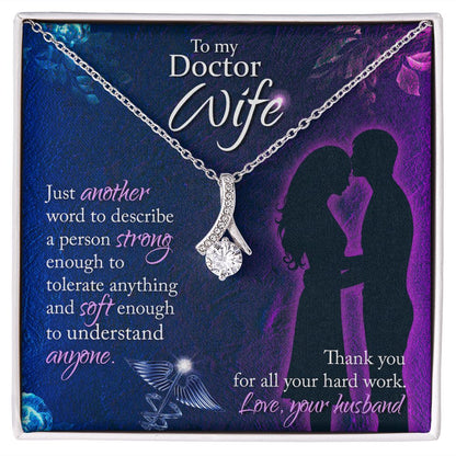 Couples Gifts,To My Doctor Wife Girlfriend Necklace Gifts From Husband, Wedding Anniversary Jewelry For Wife From Husband, Wife Birthday From Husband, To My Beautiful Wife Girlfriend Message Card and Gift Box styles On Birthday, Christmas, Anniversary All